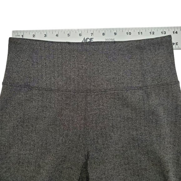 Athleta Sz Sm (Unstretched Meas 26x25 11") Delancey Herringbone Gray Tights A17 - Picture 3 of 11
